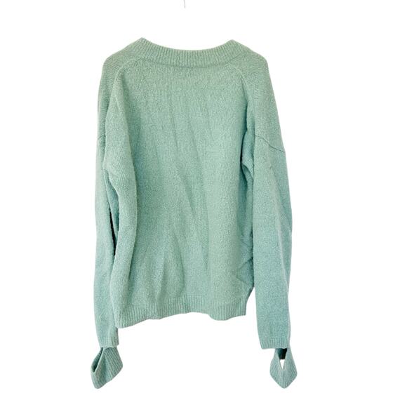 Tibi Green Airy Alpaca V Neck Sweater Sz L - Picture 5 of 5